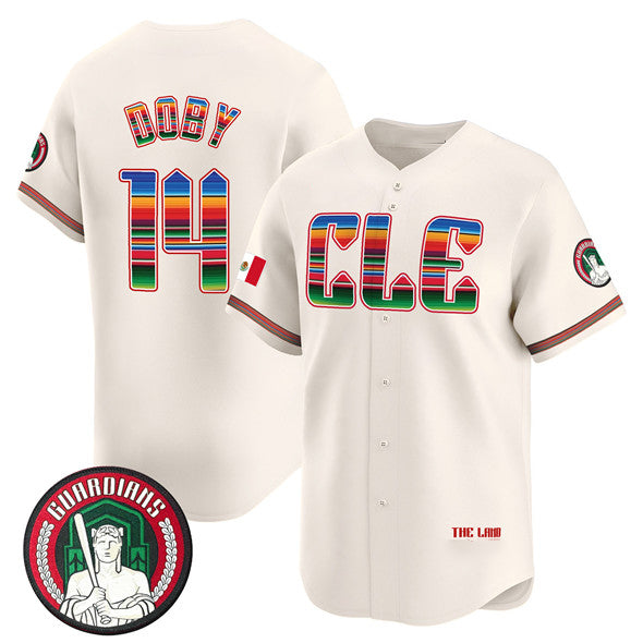 Cleveland Guardians #14 Larry Doby Cream MWATKINS Mexico Vapor Premier Limited Stitched Jersey