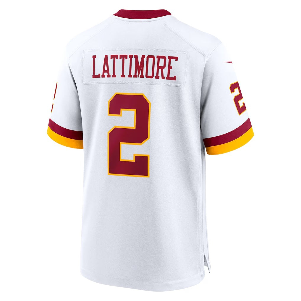 W.Commanders #2 Marshon Lattimore White MWATKINS Game Jersey