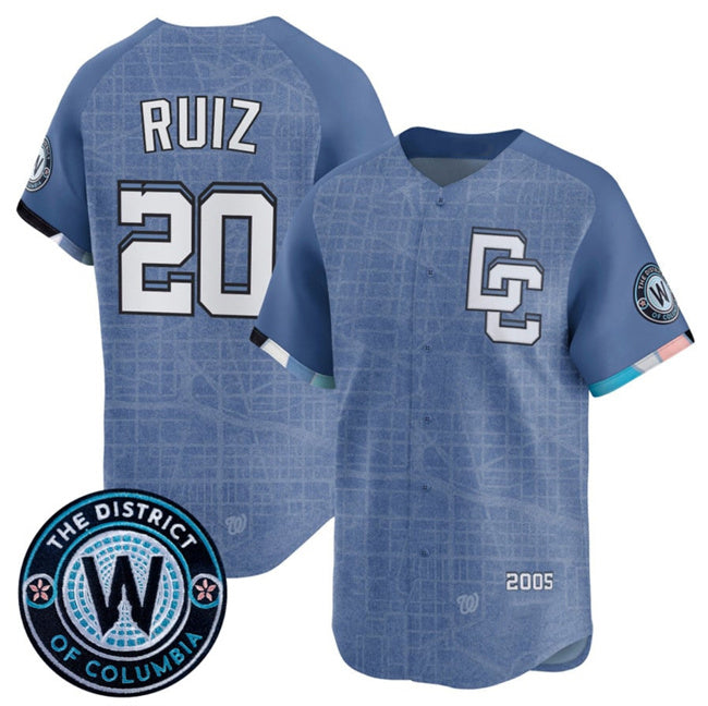 Washington Nationals #20 Keibert Ruiz Blue MWATKINS 2025 City Connect Limited Stitched Jersey