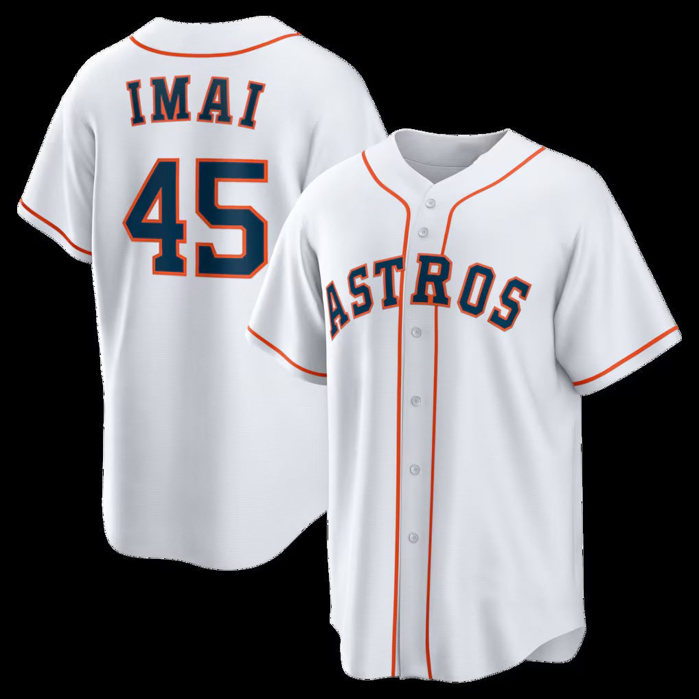 Houston Astros #45 Tatsuya Imai White MWATKINS Home Replica Jersey