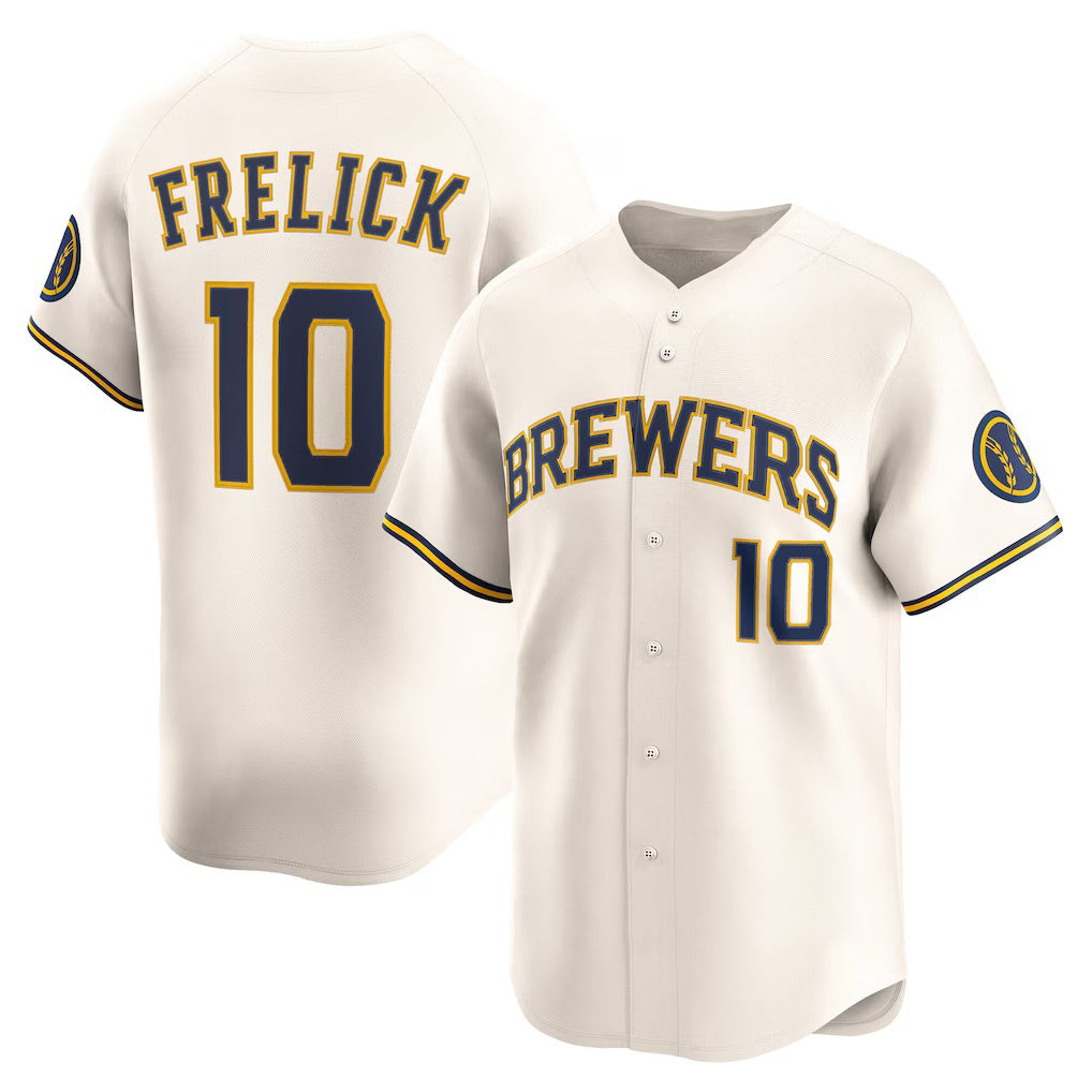 Milwaukee Brewers #10 Sal Frelick Cream MWATKINS Home Limited Player Jersey