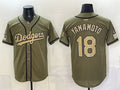 Los Angeles Dodgers #18 Yoshinobu Yamamoto Olive MWATKINS 2026 Armed Forces Day Stitched Jersey 2