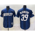 Detroit Tigers #39 Zach McKinstry 2024 Navy MWATKINS City Connect Cool Base Limited Stitched Jersey