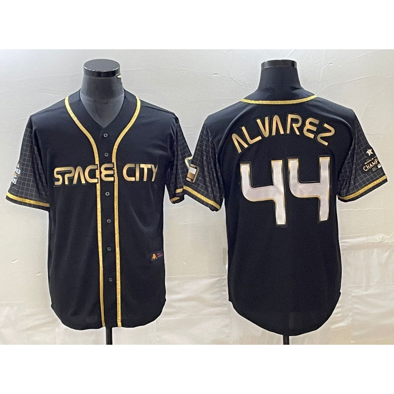 Houston Astros #44 Yordan Alvarez Black MWATKINS City Connect Cool Base Stitched Jersey