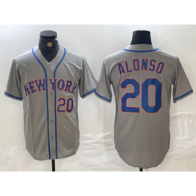 New York Mets #20 Pete Alonso Grey MWATKINS Stitched Jersey