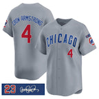 Chicago Cubs #4 Pete Crow-Armstrong Gray MWATKINS 'Ryne Sandberg Tribute' Vapor Limited V3 Stitched Jersey
