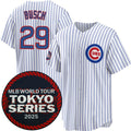 Chicago Cubs #29 Michael Busch White MWATKINS 2025 World Tour Tokyo Series Home Stitched Jersey