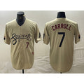Arizona Diamondbacks #7 Corbin Carroll Number 2021 Gold MWATKINS City Connect Cool Base Stitched Jerseys