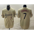 Arizona Diamondbacks #7 Corbin Carroll Number 2021 Gold MWATKINS City Connect Cool Base Stitched Jerseys