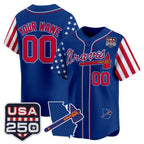 Custom Atlanta Braves America 250 Edition Vapor Premier Limited Royal MWATKINS Stitched Jerseys