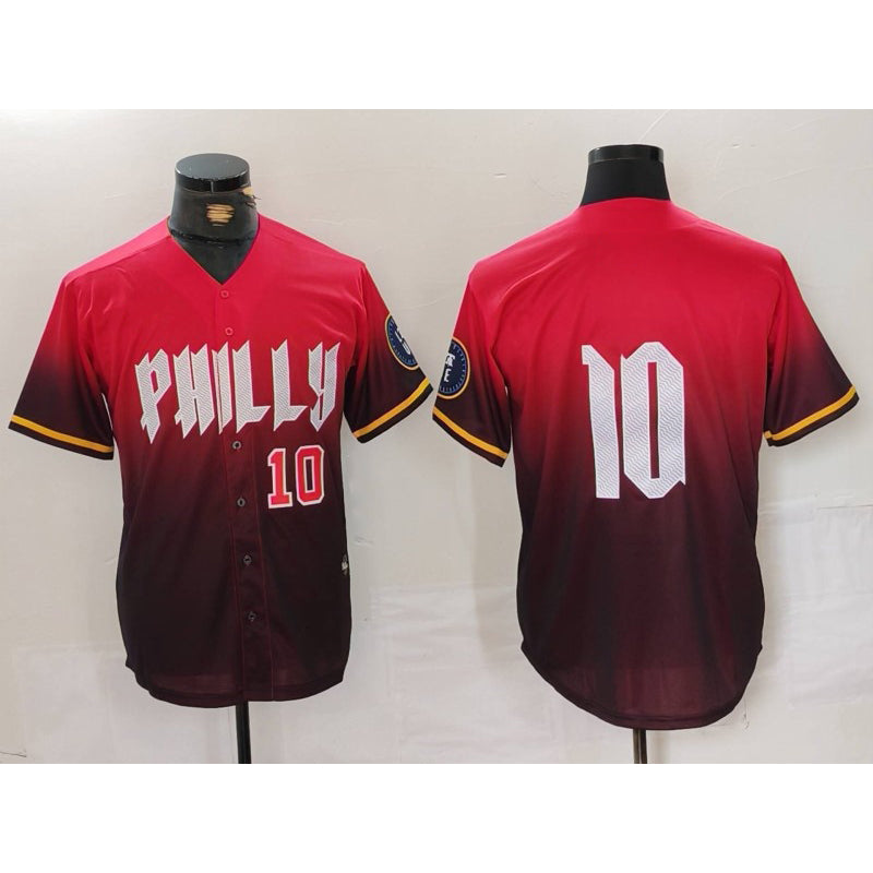 Philadelphia Phillies #10 JT Realmuto Red MWATKINS 2024 City Connect Limited Stitched Jerseys