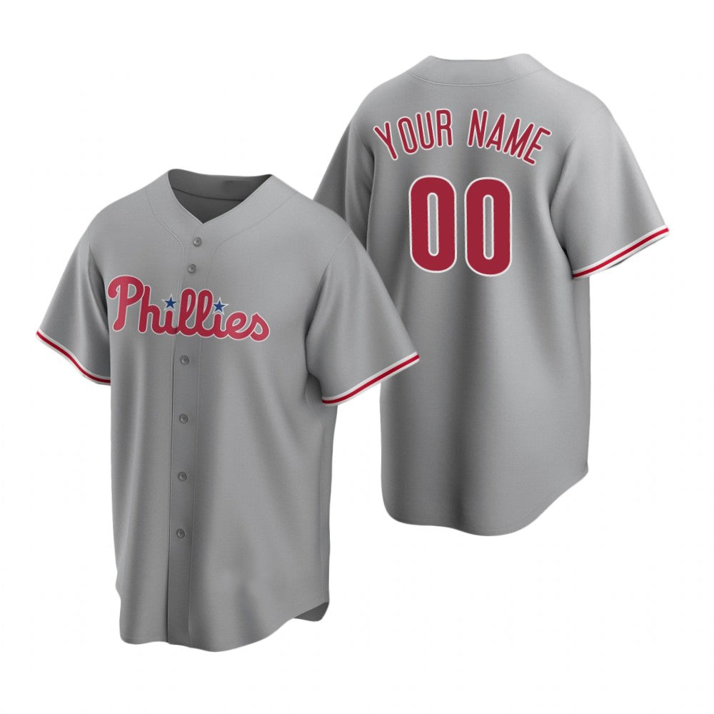 Custom Philadelphia Phillies Gray MWATKINS Stitched Cool Base Road Jersey