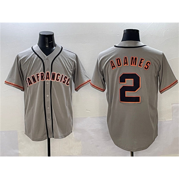 San Francisco Giants #2 Willy Adames Gray MWATKINS Cool Base Stitched Jersey 2