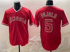 Los Angeles Angels #5 Albert Pujols Red MWATKINS Stitched Jersey