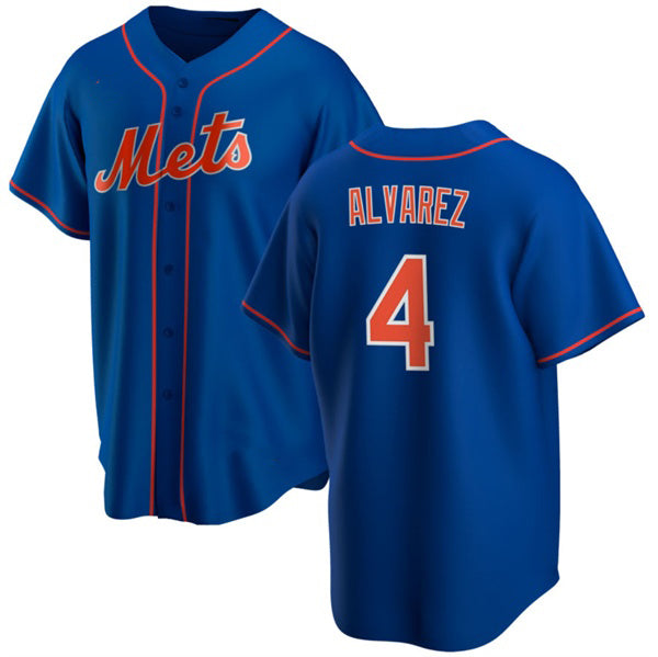 New York Mets #4 Francisco ¨¢lvarez Royal MWATKINS Cool Base Stitched Jersey
