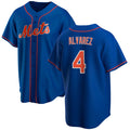 New York Mets #4 Francisco ¨¢lvarez Royal MWATKINS Cool Base Stitched Jersey