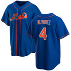 New York Mets #4 Francisco ¨¢lvarez Royal MWATKINS Cool Base Stitched Jersey