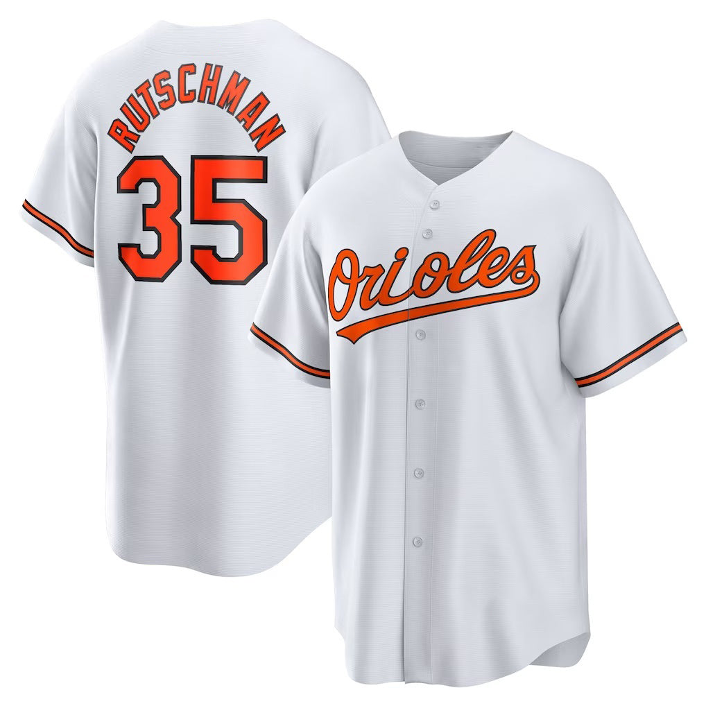 Baltimore Orioles #35 Adley Rutschman White MWATKINS Replica Player Jersey