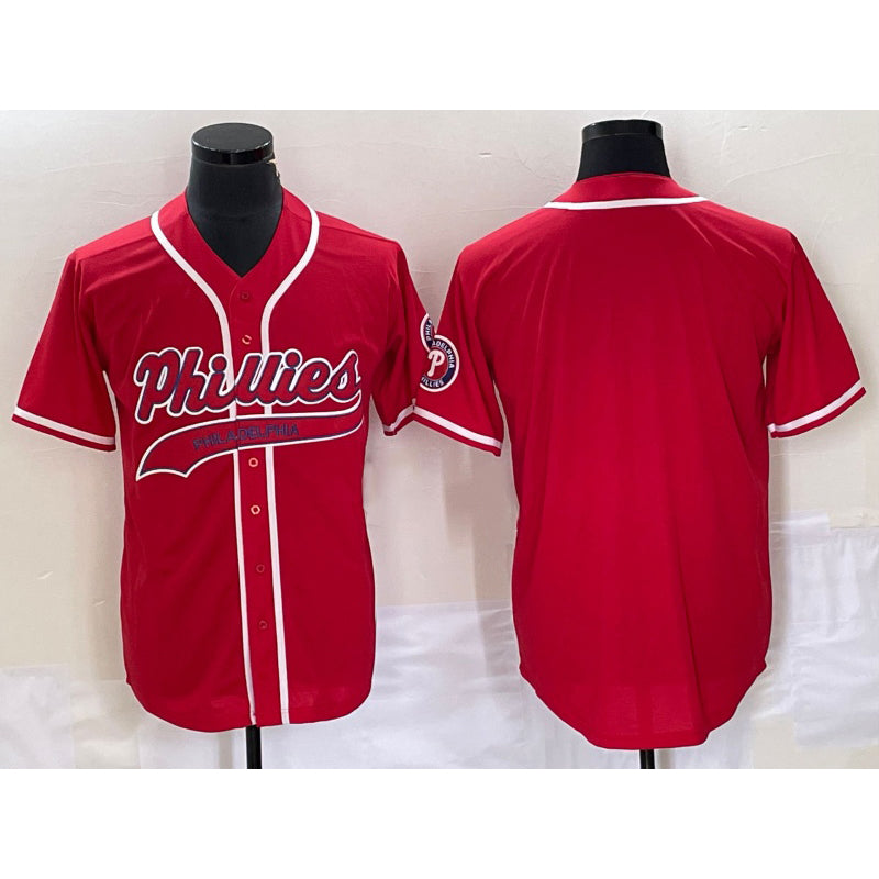 Philadelphia Phillies Blank Red MWATKINS Cool Base Stitched Jersey