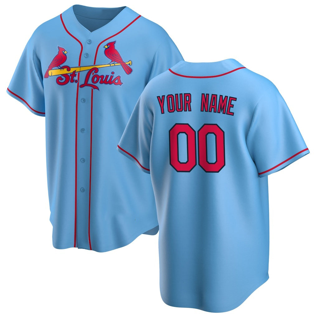 Custom St. Louis Cardinals Light Blue MWATKINS Alternate Replica Jersey