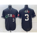 Houston Astros #3 Jeremy Pena Number Mexico Black MWATKINS Cool Base Stitched Jersey