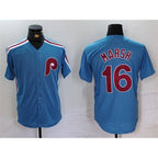 Philadelphia Phillies #16 Brandon Marsh Blue MWATKINS Cool Base Stitched Jersey