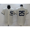 Chicago White Sox #25 Andrew Vaughn 2021 Cream Navy MWATKINS Field of Dreams Flex Base Stitched Jersey