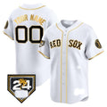 Custom Boston Red Sox 2024 Spring Training Patch Vapor Premier Limited Jersey ¨C White Gold MWATKINS
