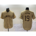 San Diego Padres #19 Tony Gwynn Khaki MWATKINS Team Logo Cool Base Jersey 2