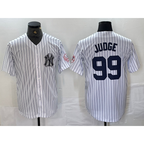 New York Yankees #99 Aaron Judge Name White MWATKINS With Patch 2024 Cool Base Stitched Jersey