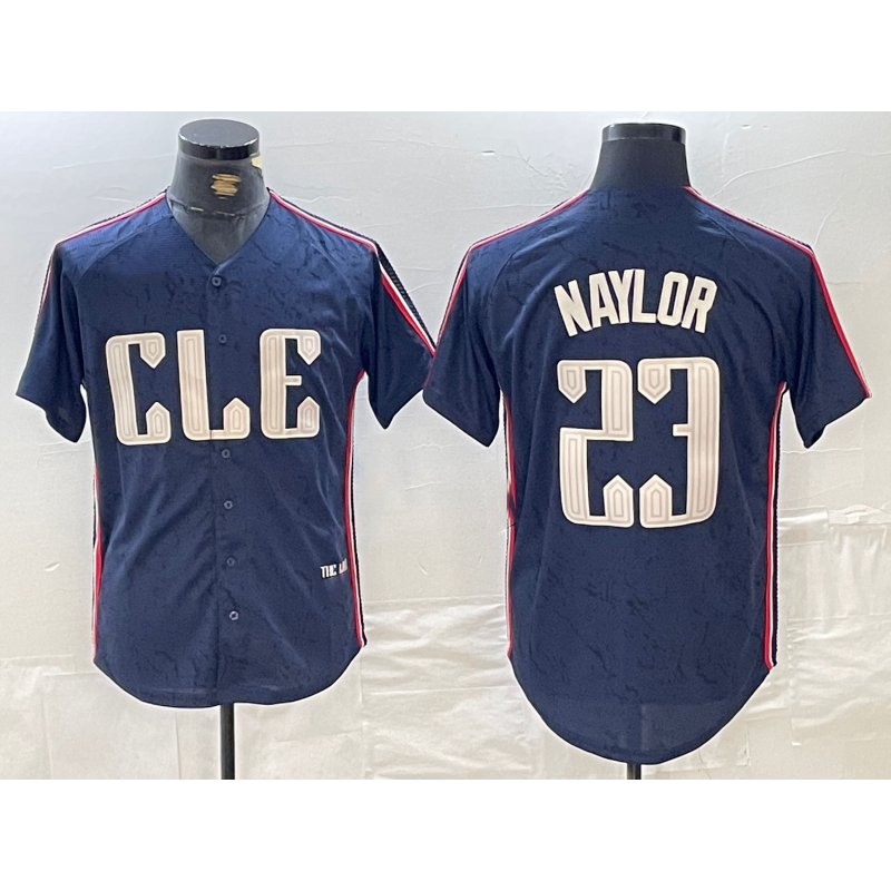 Cleveland Guardians #23 Josh Naylor Navy MWATKINS 2024 City Connect Limited Stitched Jersey