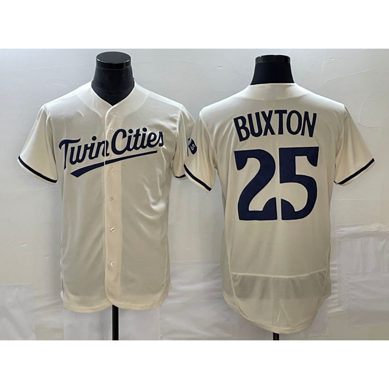 Minnesota Twins #25 Byron Buxton 2023 Cream MWATKINS Flex Base Stitched Jersey