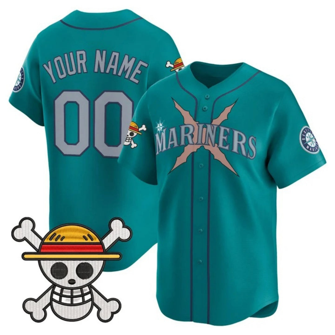 Custom Seattle Mariners x One Piece Teal MWATKINS Vapor Premier Limited Jersey - Stitched