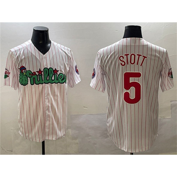 Philadelphia Phillies #5 Bryson Stott White MWATKINS Phanatic Cool Base Stitched Jersey