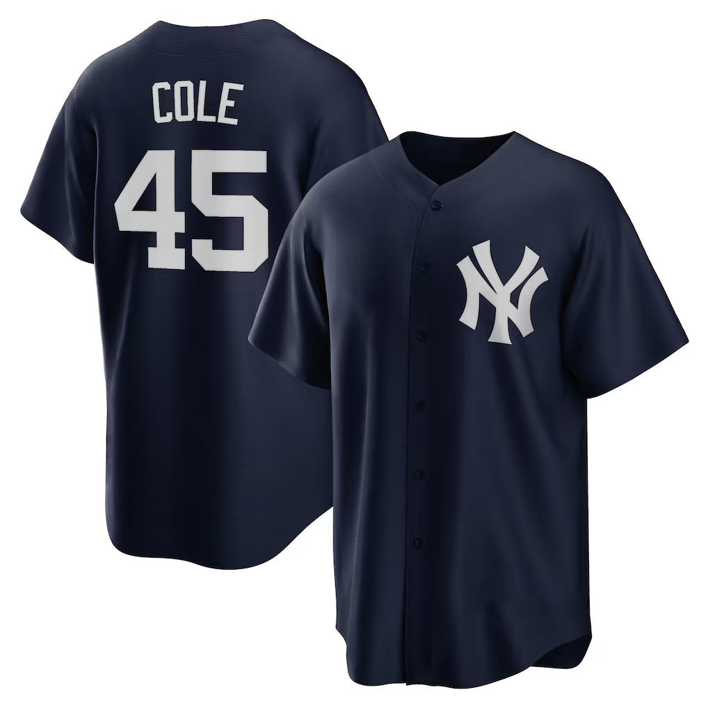 New York Yankees #45 Gerrit Cole Navy MWATKINS Alternate Replica Player Name Jersey