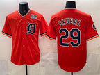 Detroit Tigers #29 Tarik Skubal Orange MWATKINS 2026 Alternate USA 250' Patch Vapor Premier Limited Stitched Jersey