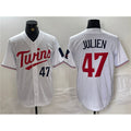Minnesota Twins #47 Edouard Julien White MWATKINS Cool Base Stitched Jersey 1