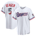 Texas Rangers #5 Corey Seager USA 250 Fourth of July Home Stadium Jersey - White MWATKINS