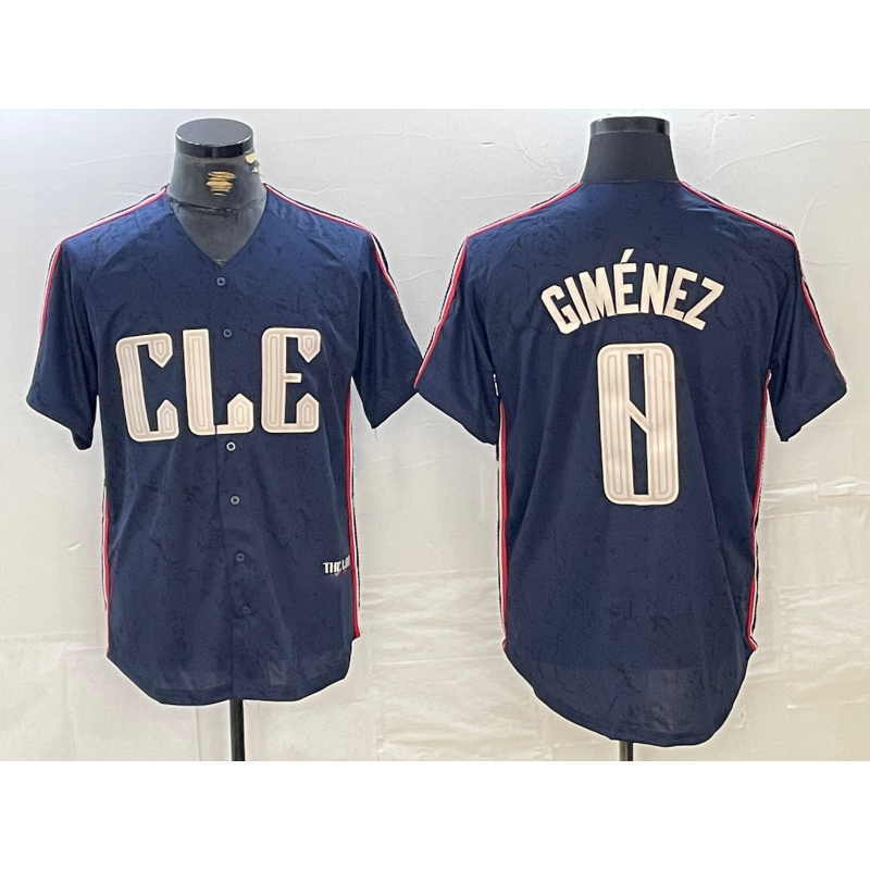 Cleveland Guardians #0 Andres Gimenez Navy MWATKINS 2024 City Connect Limited Stitched Jersey 2