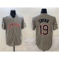 San Diego Padres #19 Tony Gwynn Gray MWATKINS With Patch Cool Base Stitched Jersey