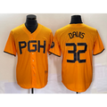 Pittsburgh Pirates #32 Henry Davis Yellow MWATKINS 2023 City Connect Stitched Jersey 2