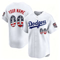 Custom Los Angeles Dodgers White MWATKINS USA 250 Fourth of July Limited Stitched Jersey