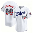 Custom Los Angeles Dodgers White MWATKINS USA 250 Fourth of July Limited Stitched Jersey