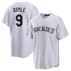Colorado Rockies #9 Brenton Doyle White MWATKINS Home Replica Jersey