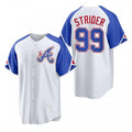 Atlanta Braves #99 Spencer Strider White MWATKINS 2023 City Connect Cool Base Stitched Jersey