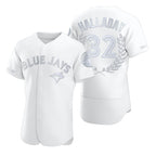 Toronto Blue Jays #32 Roy Halladay White MWATKINS Flexbase Fashion Jersey