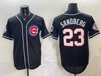 Chicago Cubs #23 Ryne Sandberg 150th Anniversary Black MWATKINS Out Style Vapor Premier Limited Stitched Jersey