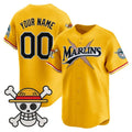 Custom Miami Marlins x One Piece Gold MWATKINS Vapor Premier Limited Jersey - Stitched