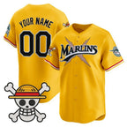 Custom Miami Marlins x One Piece Gold MWATKINS Vapor Premier Limited Jersey - Stitched