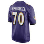 B.Ravens #70 Roger Rosengarten Purple MWATKINS Team Game Jersey